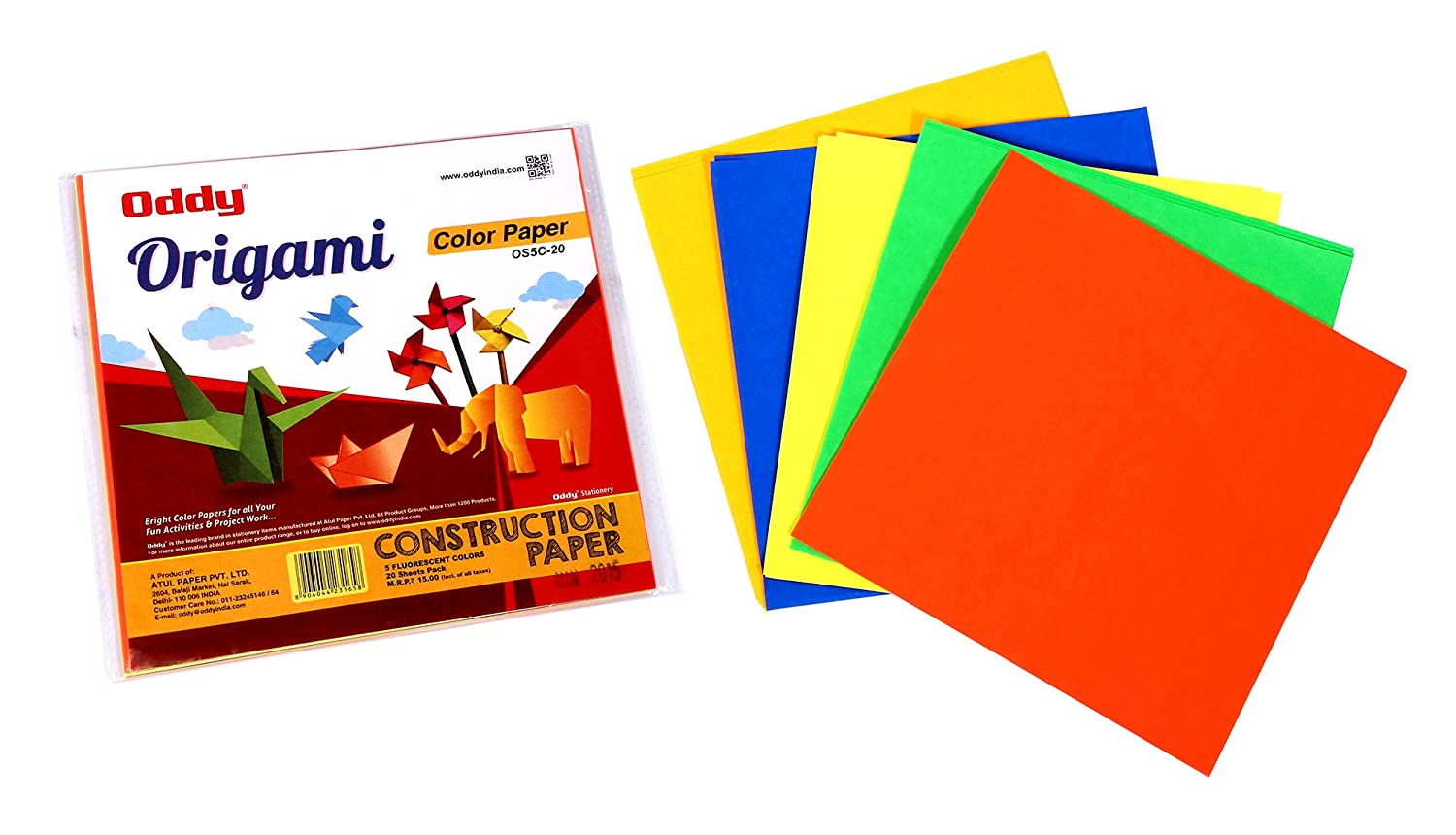 Oddy Os-5C 20 Origami Sheet  5 Color (Pack of 10)